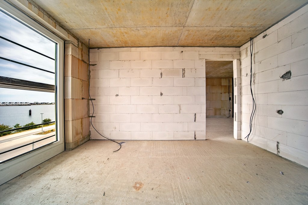 Schlafzimmer mit Hafenblick